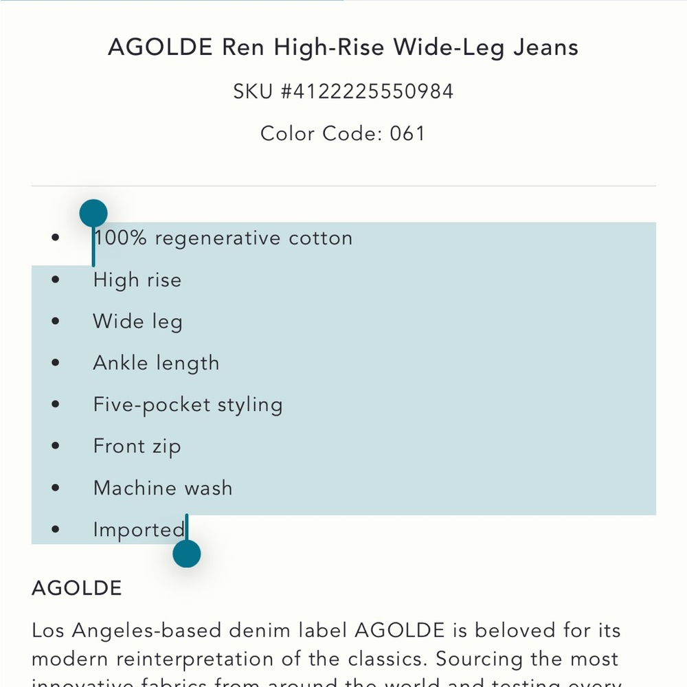 Agolde REN High Rise Denim - Picture 7 of 7